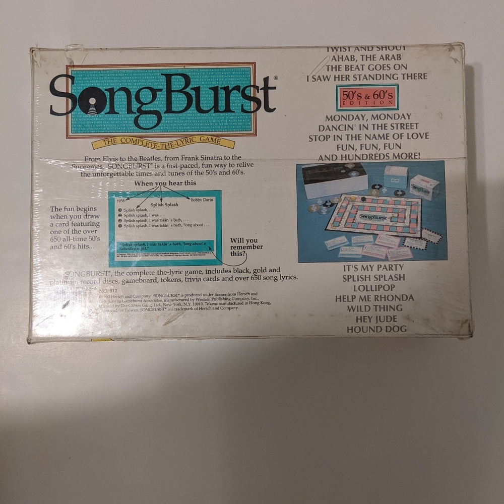 Songburst 50s 60s Unopened complete the lyric game edition - Picture 3 of 3